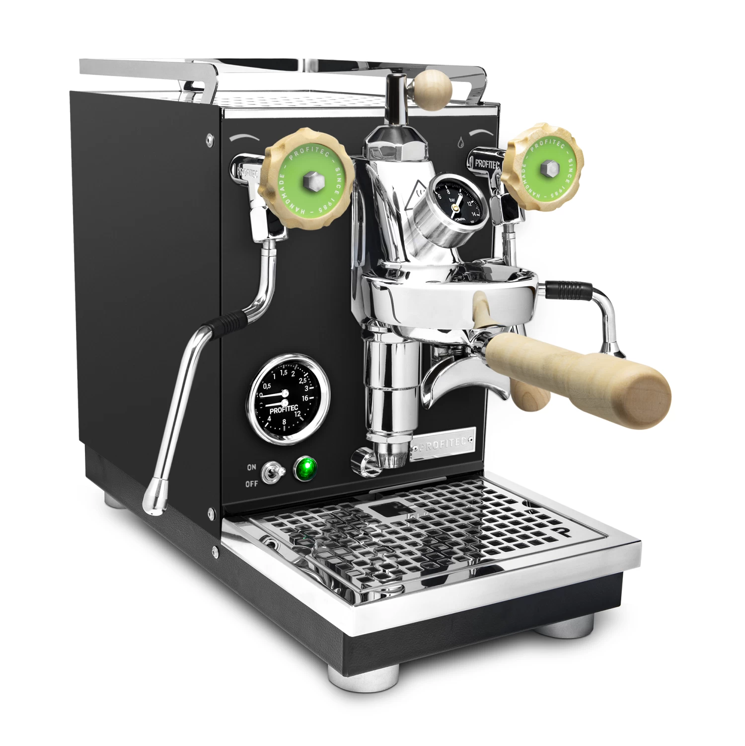 Profitec Pro 400 Espresso Machine In Matte Black With Flow Control And Tiger Maple - Image 4