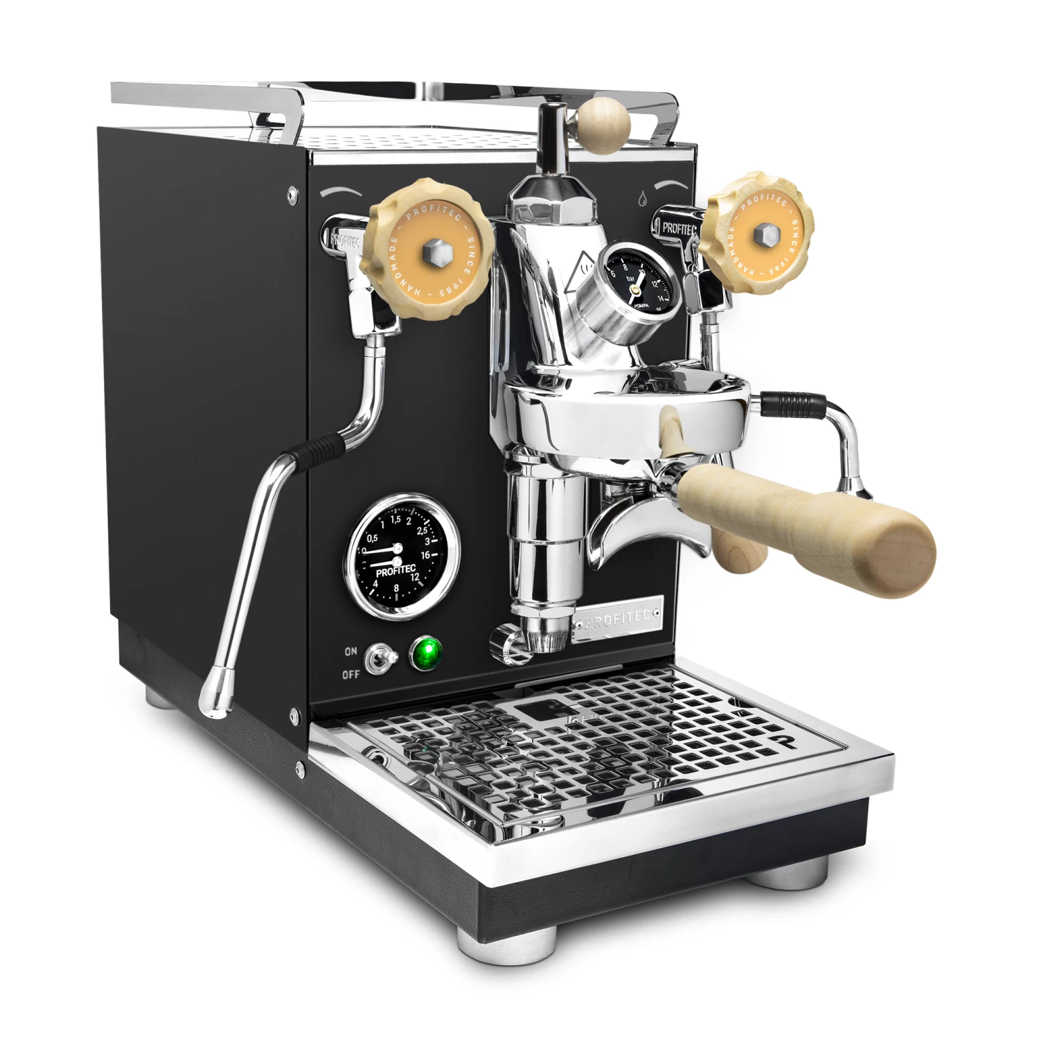 Profitec Pro 400 Espresso Machine In Matte Black With Flow Control And Tiger Maple - Image 3