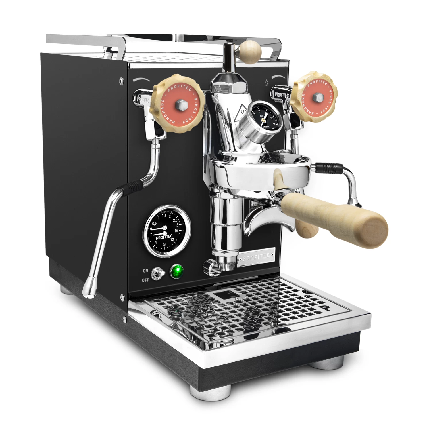 Profitec Pro 400 Espresso Machine In Matte Black With Flow Control And Tiger Maple - Image 2