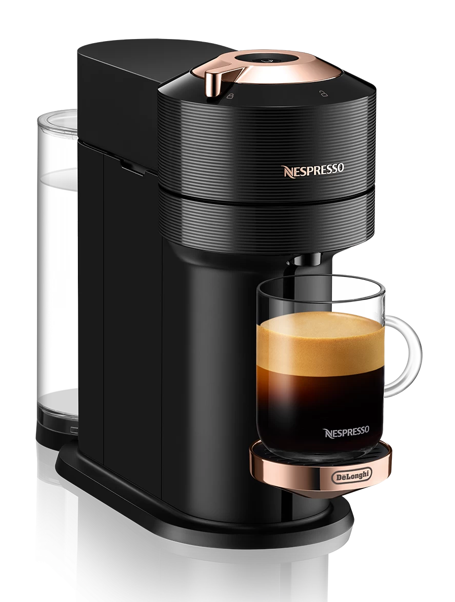 Nespresso Vertuo Next Premium Espresso Machine By DeLonghi With Aeroccino - Black Rose Gold - Image 4