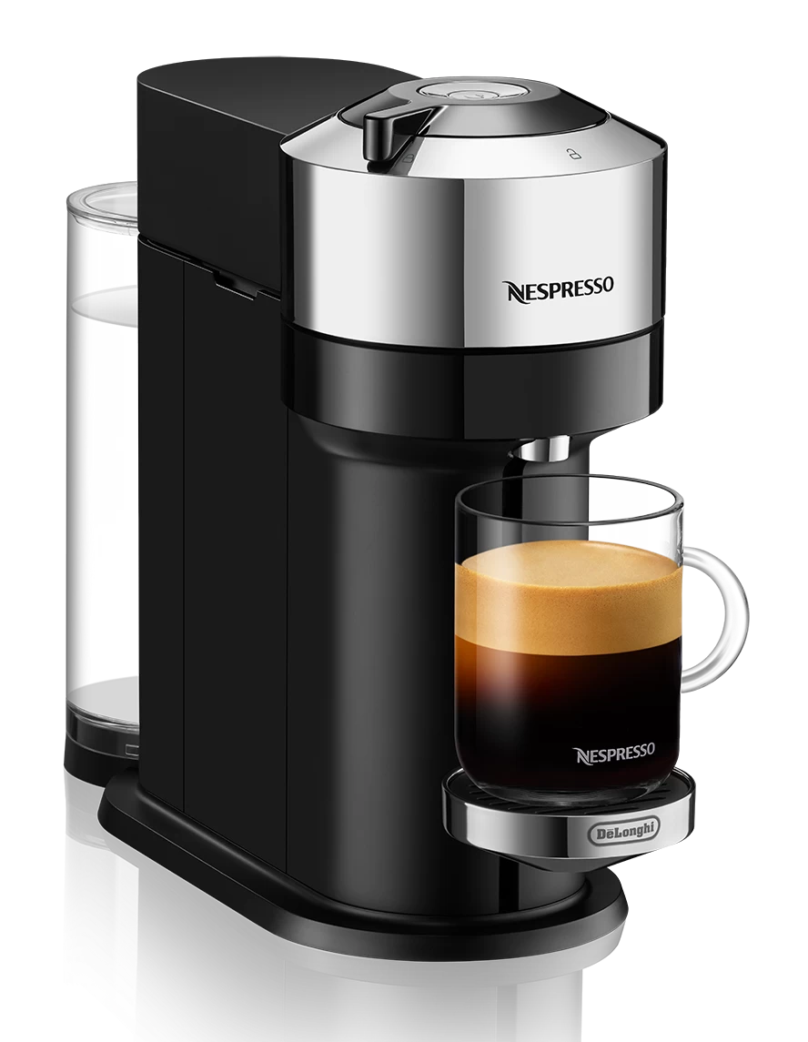 Nespresso Vertuo Next Deluxe Espresso Machine By DeLonghi - Chrome