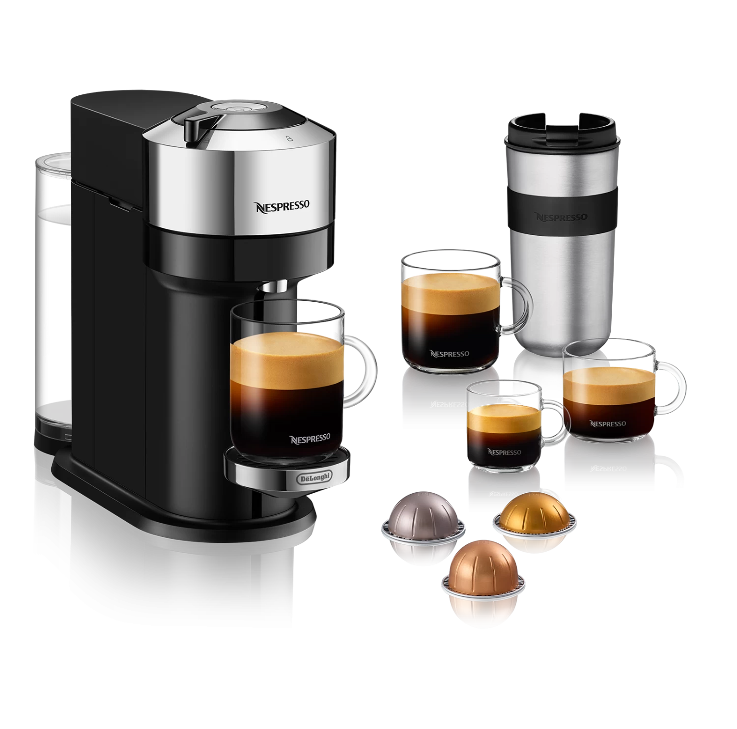 Nespresso Vertuo Next Deluxe Espresso Machine By DeLonghi - Chrome - Image 3