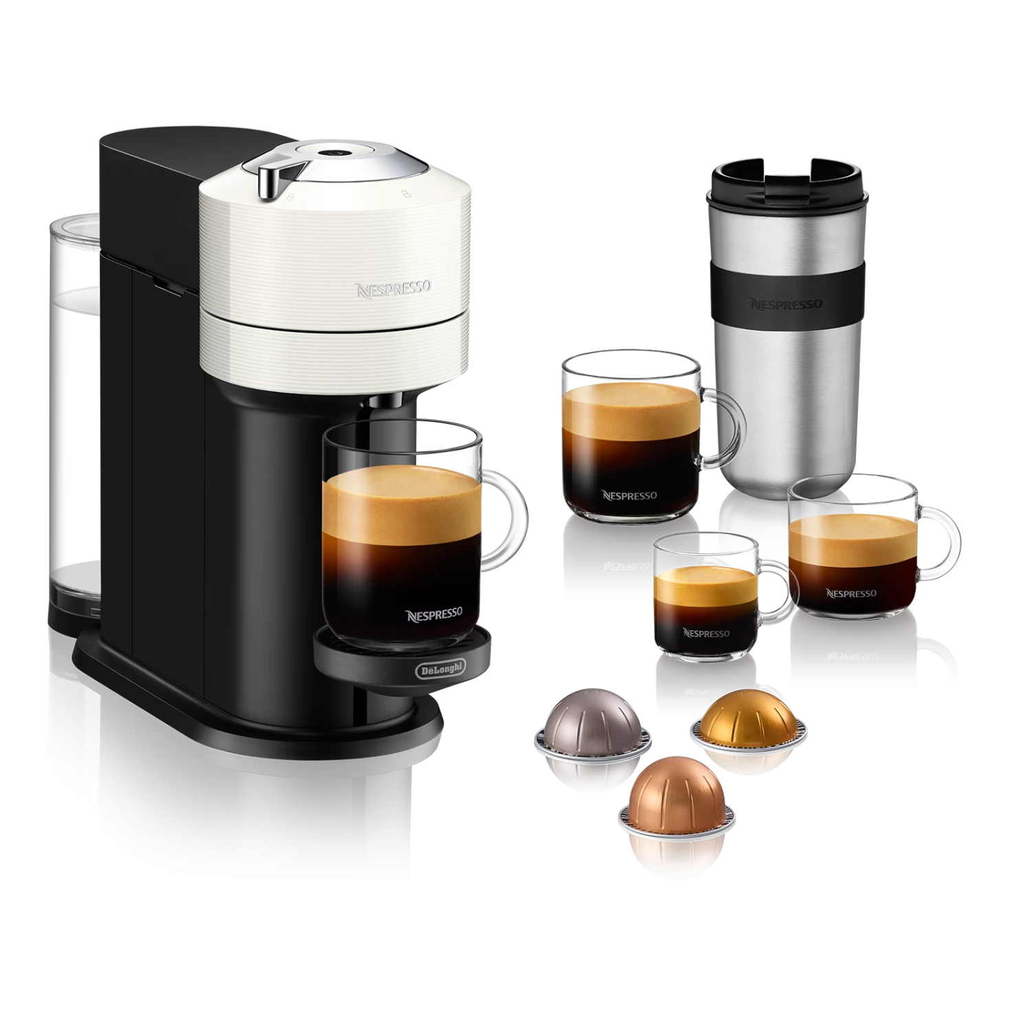 Nespresso Vertuo Next Espresso Machine By DeLonghi With Aeroccino - White - Image 3