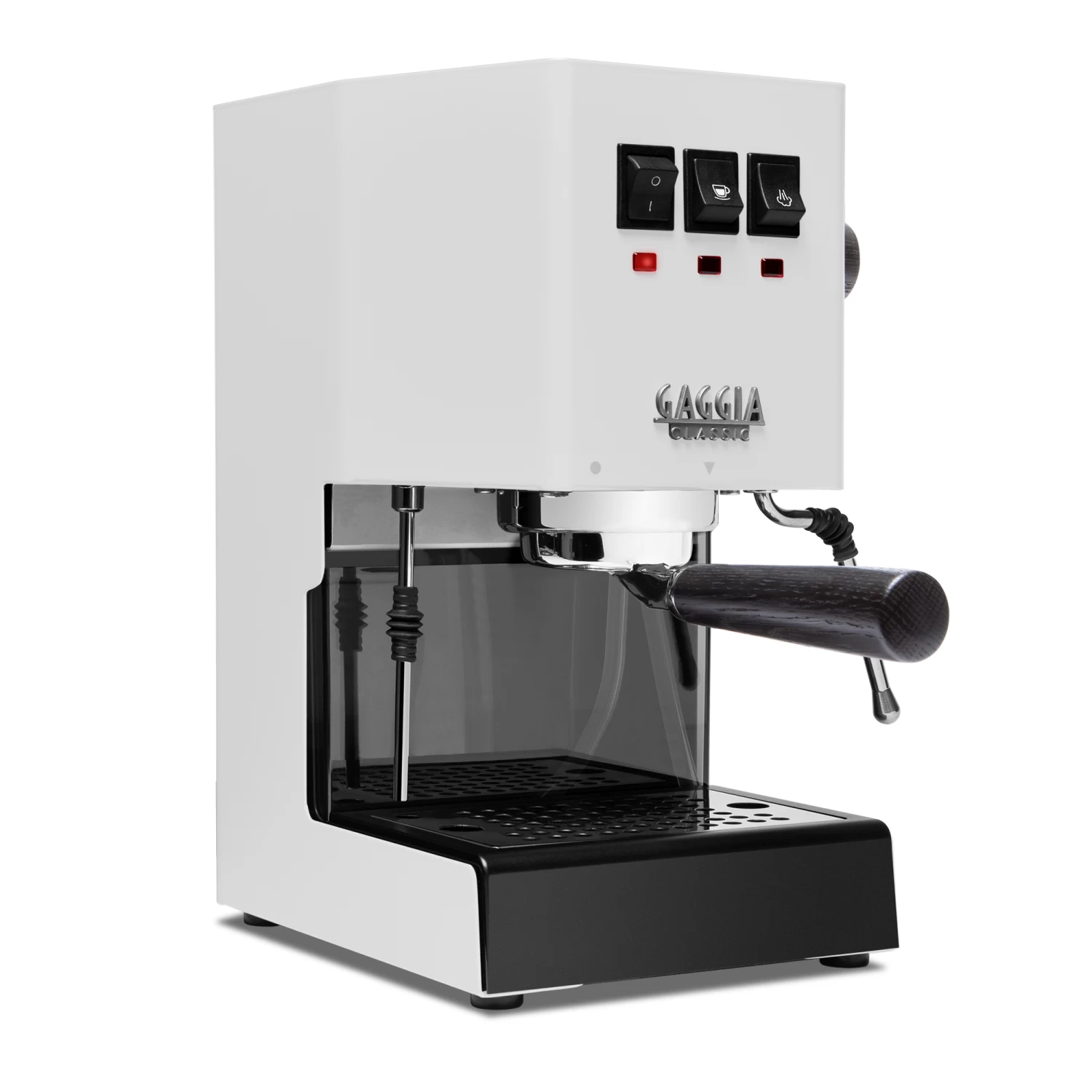 Gaggia Classic Evo Pro Espresso Machine In Polar White With Blackened Oak