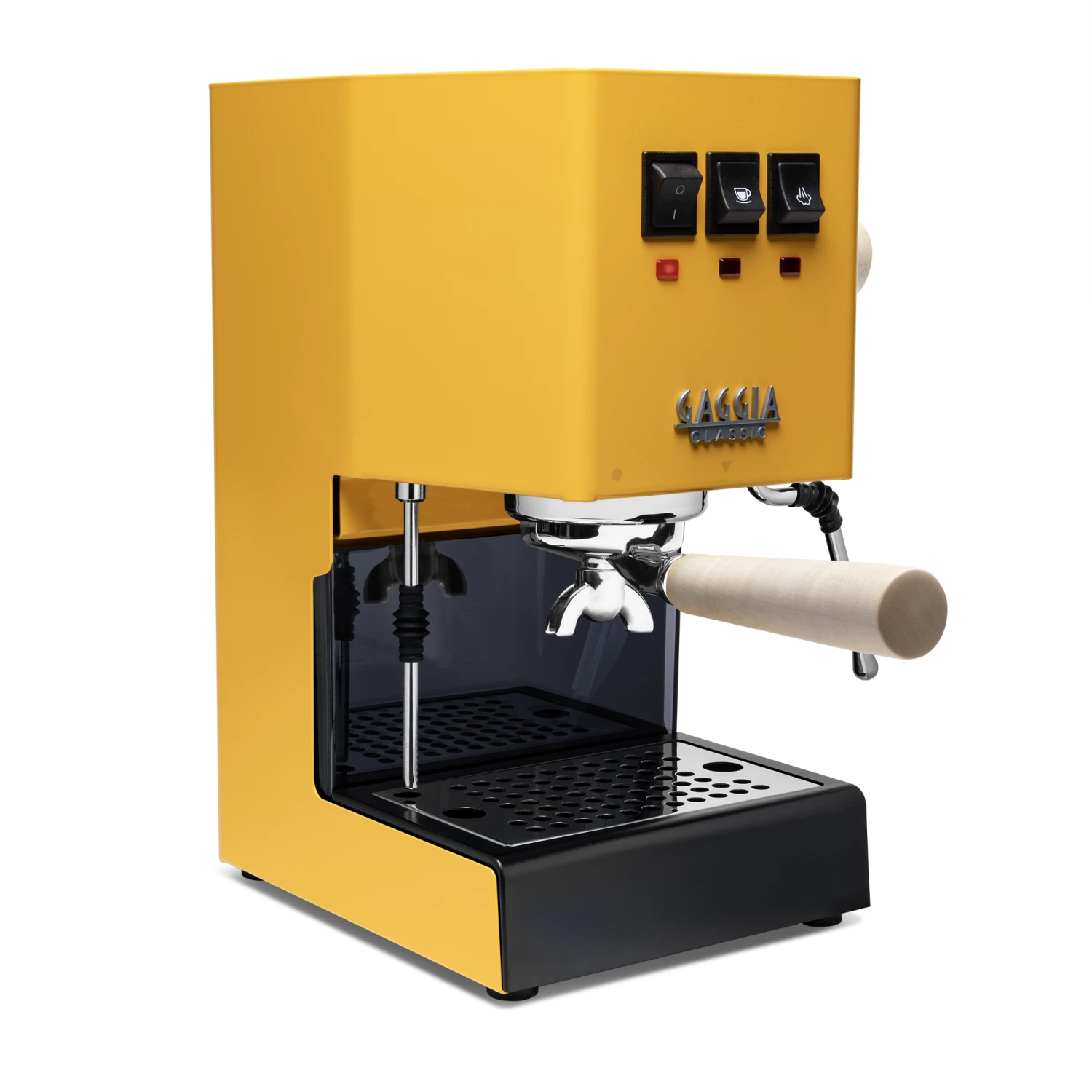 Gaggia Classic Evo Pro Espresso Machine In Sunshine Yellow With Tiger Maple - Image 2