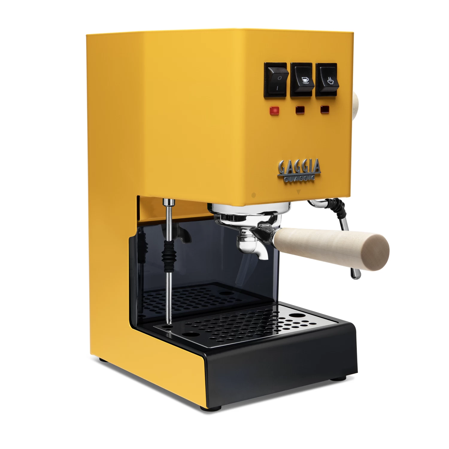 Gaggia Classic Evo Pro Espresso Machine In Sunshine Yellow With Tiger Maple - Image 3