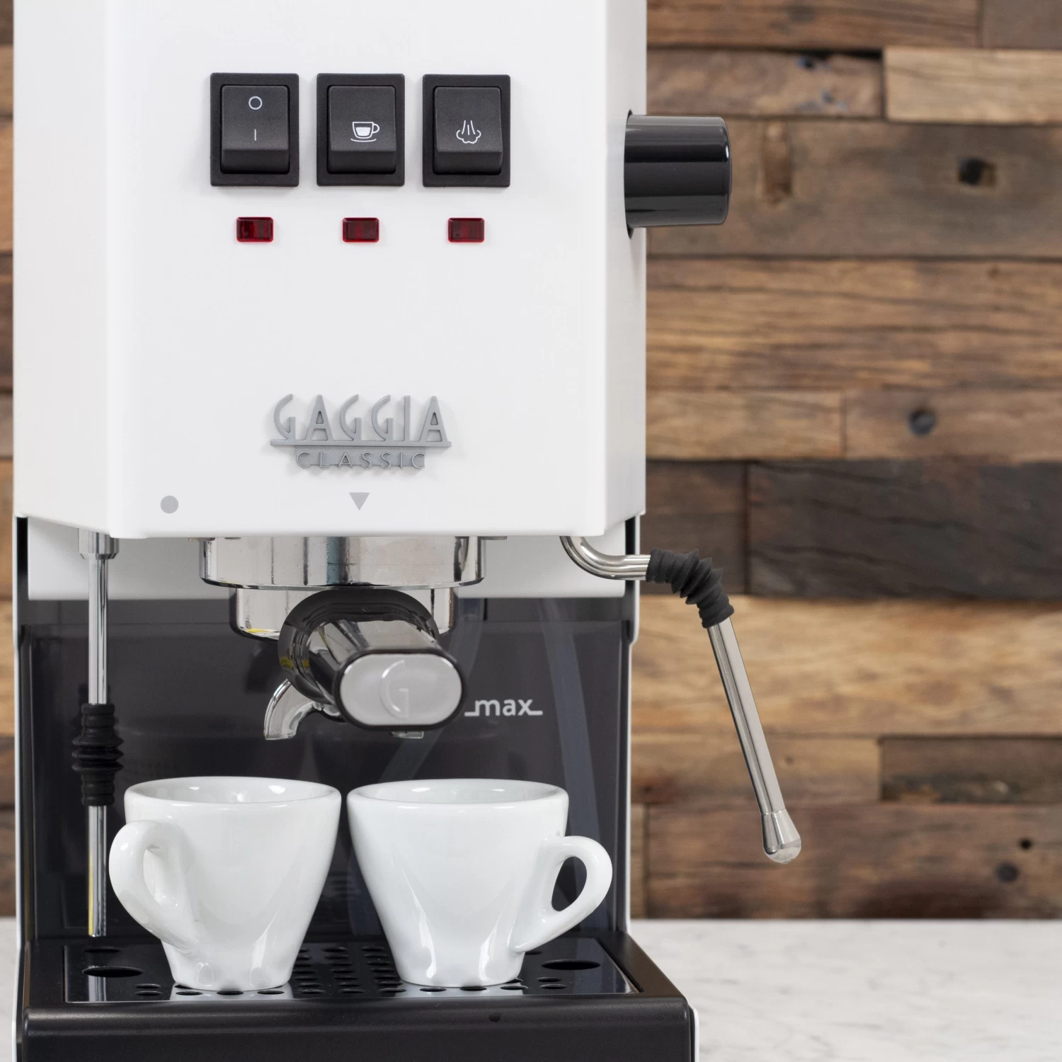 Gaggia Classic Evo Pro Espresso Machine In Polar White With Blackened Oak - Image 5