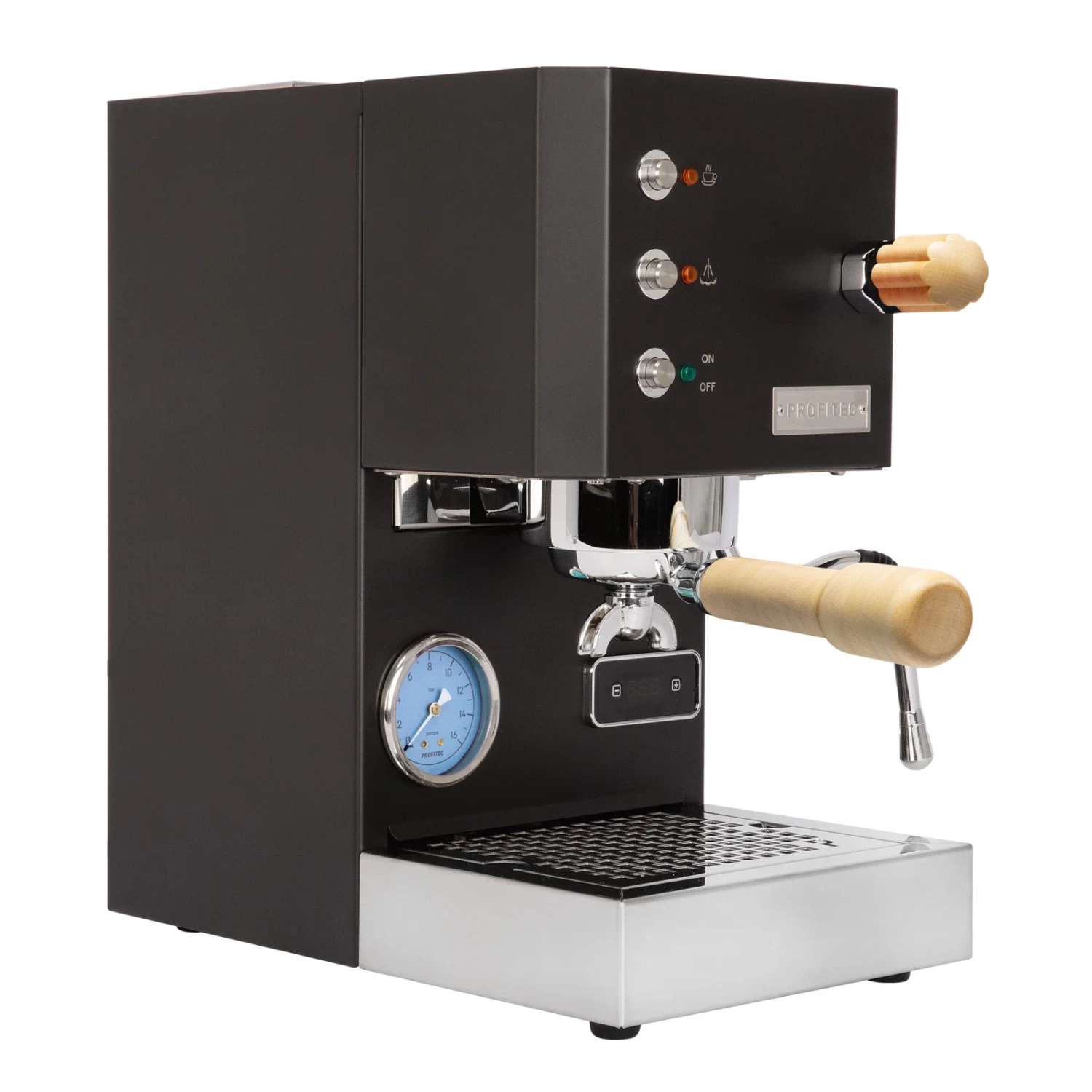 Profitec GO Espresso Machine - Black With Tiger Maple