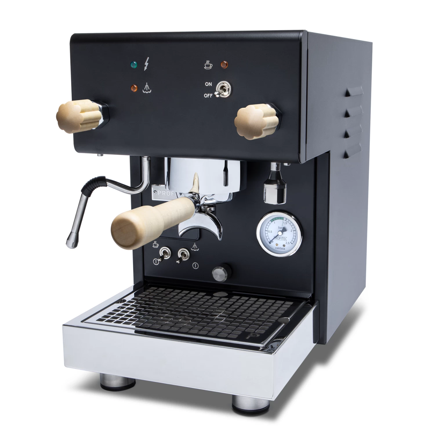 Profitec Pro 300 Dual Boiler Espresso Machine - Matte Black With Tiger Maple