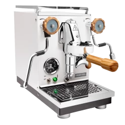 Profitec Pro 400 Espresso Machine In Matte White With Olive Wood