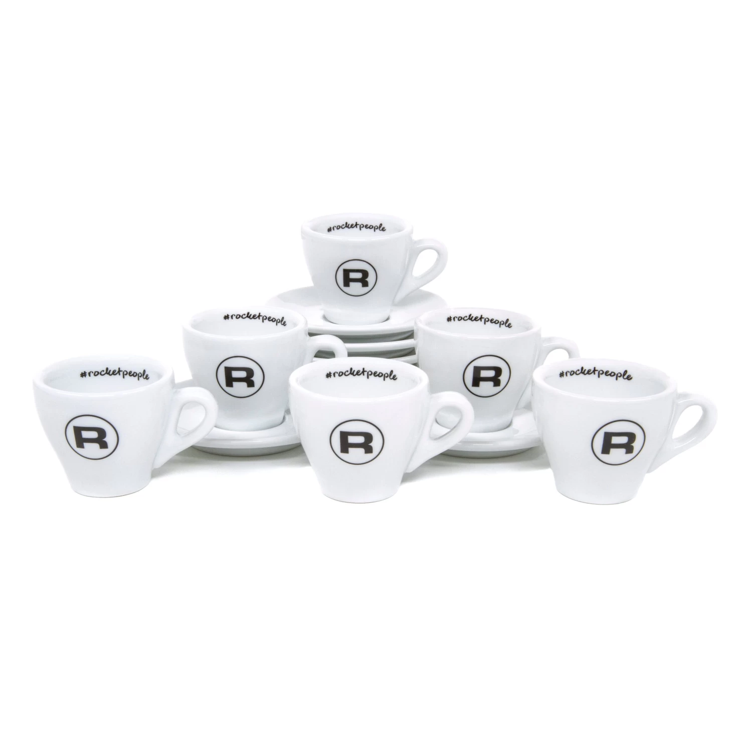 Rocket Espresso 6 Piece Espresso Cup And Saucer Set - White - Image 5