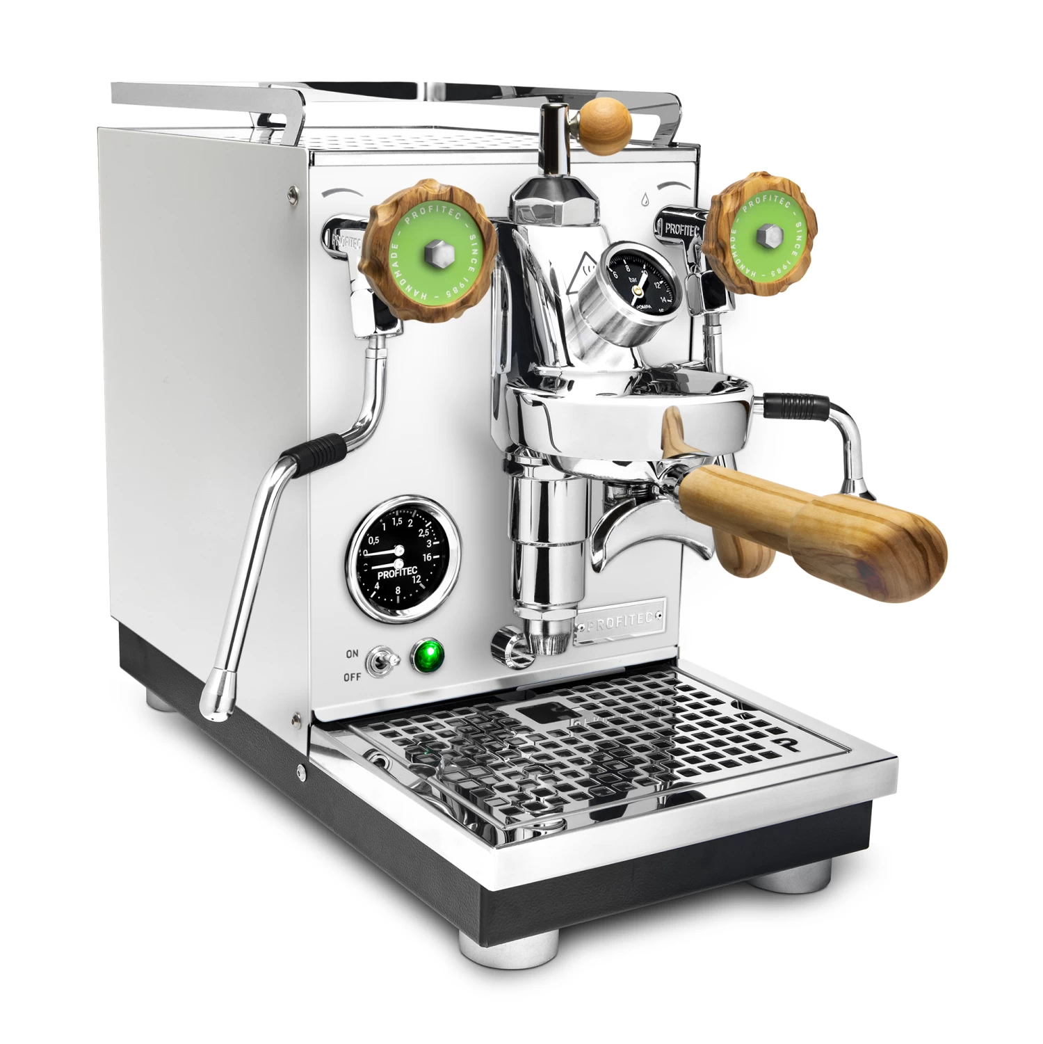 Profitec Pro 400 Espresso Machine In Matte White With Flow Control And Olive Wood - Image 4