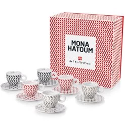 Illy Mona Hatoum Set Of 6 Cappuccino Cups And Saucers